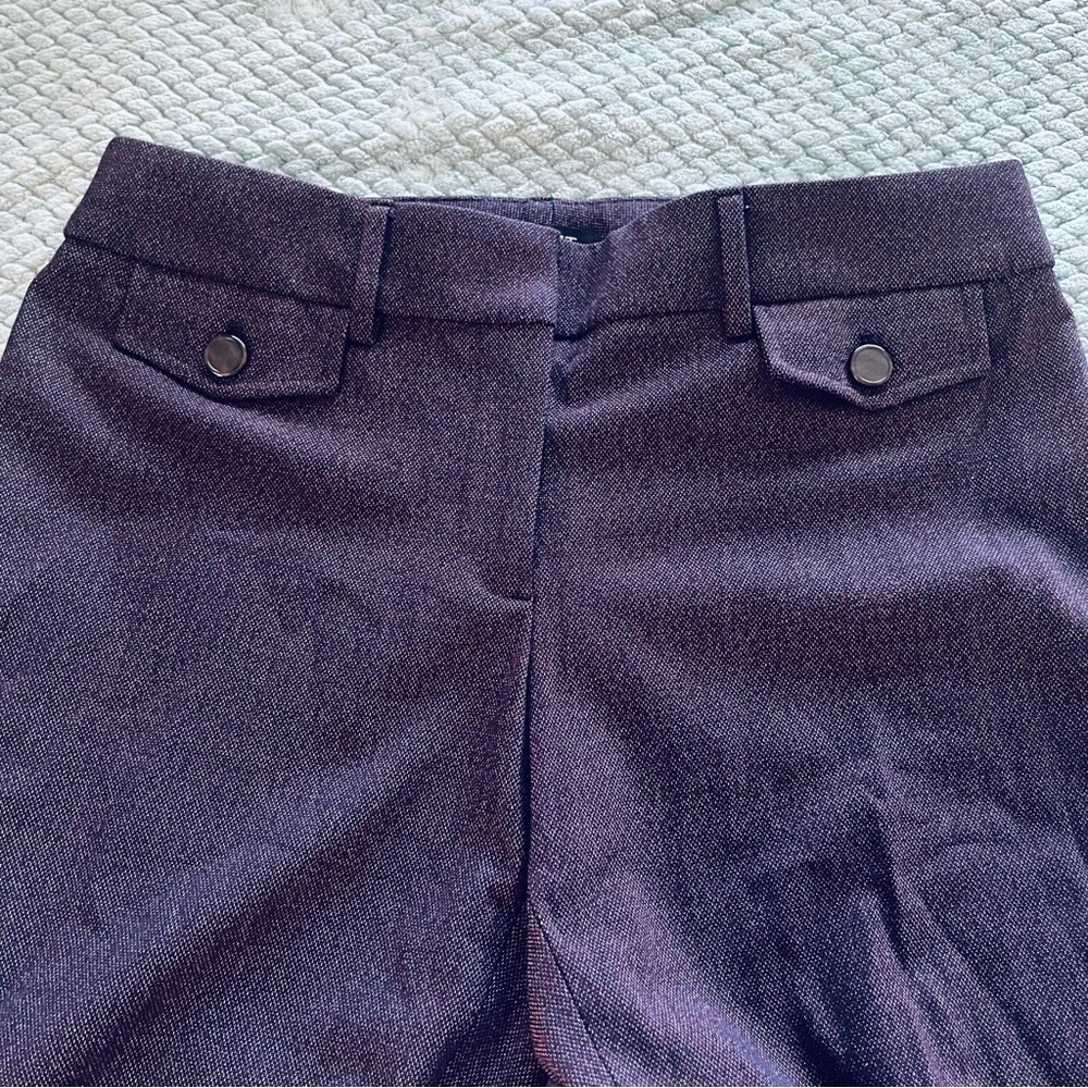 NWOT LOFT Purple Marisa Trousers Classic Straight-Leg Design Size 8 - Picture 6 of 6